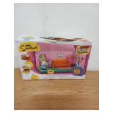 The SIMPSONS Living Room Diorama House Playset by JAKKS Pacific Includes 6cm Scale Homer Figurine and Accessories Fun Interactive Features for Kids