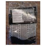 Westport Black/White Polyester Light Filtering Rod Pocket Tier and Valance Curtain Set 58 in. W x 24 in. L