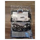 Westport Black/White Polyester Light Filtering Rod Pocket Tier and Valance Curtain Set 58 in. W x 24 in. L