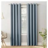 Sun Zero Madison Grommet Room Darkening Window Curtain Panel, 54\"X63\", Vintage Blue