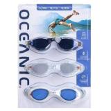Oceanic One Size Fits Most Swim Goggles, 3 Count