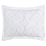 Better Trends Ashton Medallion Design 100% Cotton for Adult Bedspread with Standard Sham - White
