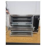 PowerXL SmartSynx 1700W Dual Door Toaster Oven and Air Fryer: Stainless Steel Countertop Convection, Dishwasher-Safe - Retail: $190