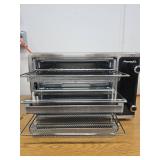 PowerXL SmartSynx 1700W Dual Door Toaster Oven and Air Fryer: Stainless Steel Countertop Convection, Dishwasher-Safe - Retail: $190