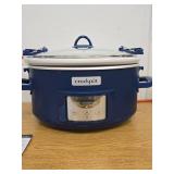 Crock-Pot 7qt Cook & Carry One Touch Programmable Slow Cooker Poseidon Blue: Locking Lid, Dishwasher-Safe Parts - Retail: $140