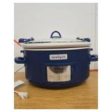 Crock-Pot 7qt Cook & Carry One Touch Programmable Slow Cooker Poseidon Blue: Locking Lid, Dishwasher-Safe Parts - Retail: $140