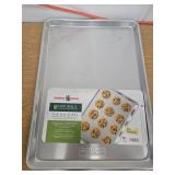 Nordic Ware Naturals Jumbo Cookie Sheet: Aluminum Baking Pan, Hand Wash, Oven-Safe, Silver, 21x15x1, Lifetime Warranty - Retail: $94