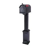 Craftsman Mailbox and Post Kit, Black (NO MAILBOX) - Retail: $75
