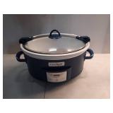 Crock-Pot 7qt Cook & Carry One Touch Programmable Slow Cooker Poseidon Blue: Locking Lid, Dishwasher-Safe Parts - Retail: $50