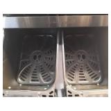 Gourmia 10-Qt. Dual Basket Digital Air Fryer with Smart Finish & Match Cook Black Stainless Steel: Dishwasher-Safe Parts - Retail: $130