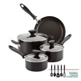 Farberware Reliance 12pc Nonstick Aluminum Cookware Set with Prestige Tools Black: Pot & Pan Set, Even-Heating, Dishwasher-Safe