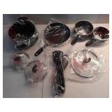 Farberware Reliance 12pc Nonstick Aluminum Cookware Set with Prestige Tools Black: Pot & Pan Set, Even-Heating, Dishwasher-Safe