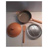 Our Place 2.6qt 10.5" Ceramic Nonstick Always Pan 2.0 - Spice: Induction & Oven Safe, Includes Lid, Steamer Basket, Spatula - Retail: $130