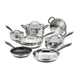 Cuisinart 11pc Radiant Pro Stainless Steel Cookware Set: Induction Compatible, Tempered Glass Lids, Dishwasher Safe - Retail: $240