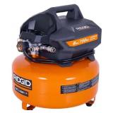 6 Gal. 150 PSI Portable Electric Oil-Free Jobsite Pancake Air Compressor with Dual Pressure Gauges and 2-Quick Couplers (NOT WORKING) - Retail: $99