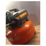 6 Gal. 150 PSI Portable Electric Oil-Free Jobsite Pancake Air Compressor with Dual Pressure Gauges and 2-Quick Couplers (NOT WORKING) - Retail: $99