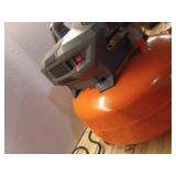 6 Gal. 150 PSI Portable Electric Oil-Free Jobsite Pancake Air Compressor with Dual Pressure Gauges and 2-Quick Couplers (NOT WORKING) - Retail: $99