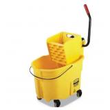 Wave Brake 35 Qt. Yellow Plastic Side-Press 2.0 Mop Bucket with Wringer Combos - Retail: $150