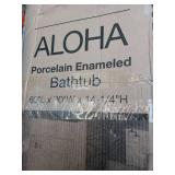 Aloha 60 in. x 30 in. Alcove Soaking Bathtub with Left Drain in White - Retail: $198