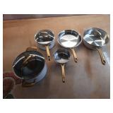 Cuisinart Classic 8pc Stainless Steel Cookware Set with Brushed Gold Handles Matte White: Induction & Oven Safe Pans - Retail: $180