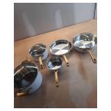 Cuisinart Classic 8pc Stainless Steel Cookware Set with Brushed Gold Handles Matte White: Induction & Oven Safe Pans - Retail: $180