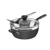 Cuisinart Preferred Pan 4pc Cookware Set Matte Black: Nonstick Ceramic, Dishwasher-Safe, Induction Compatible - Retail: $80