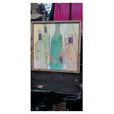 California Wine Bottles Watercolor Art