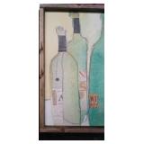 California Wine Bottles Watercolor Art