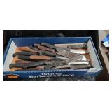 Collection of Professional Kitchen Knives with Wood Handles