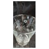 Etched Floral Crystal Wine Glasses - Set of 4