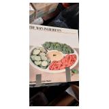 White Ceramic Divided Vegetable Serving Platter