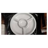 White Ceramic Divided Vegetable Serving Platter