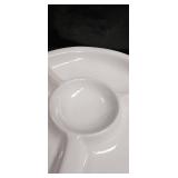 White Ceramic Divided Vegetable Serving Platter
