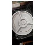 White Ceramic Divided Vegetable Serving Platter