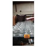 Crystal Glass Stemware Set with Sunburst Pattern