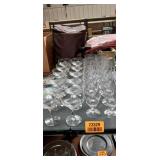 Crystal Glass Stemware Set with Sunburst Pattern