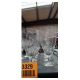 Crystal Glass Stemware Set with Sunburst Pattern