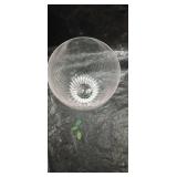 Crystal Glass Stemware Set with Sunburst Pattern