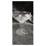 Crystal Glass Stemware Set with Sunburst Pattern