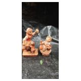 ANRI Style Wood Carved Dancing Girl with Bears Figurine