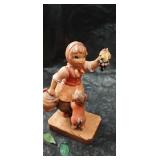 ANRI Style Wood Carved Dancing Girl with Bears Figurine