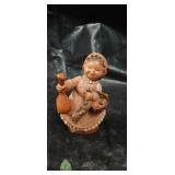 ANRI Style Wood Carved Dancing Girl with Bears Figurine