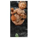 ANRI Style Wood Carved Dancing Girl with Bears Figurine