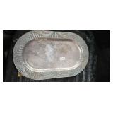 Silver-Plated Serving Platter with Ornate Border