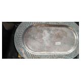 Silver-Plated Serving Platter with Ornate Border