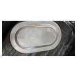 Silver-Plated Serving Platter with Ornate Border