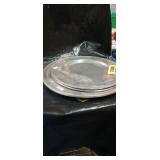 Pewter Charger Plates Set- Silver- Plated