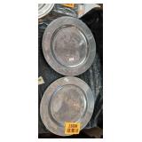 Pewter Charger Plates Set- Silver- Plated