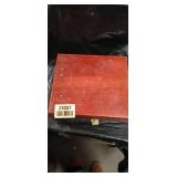 Wooden Flatware Storage Box with Turquoise Interior