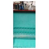 Wooden Flatware Storage Box with Turquoise Interior